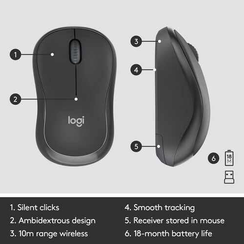 Logitech | MK295 Silent Wireless Optical Keyboard & Mouse Combo - Graphite | 920-009782