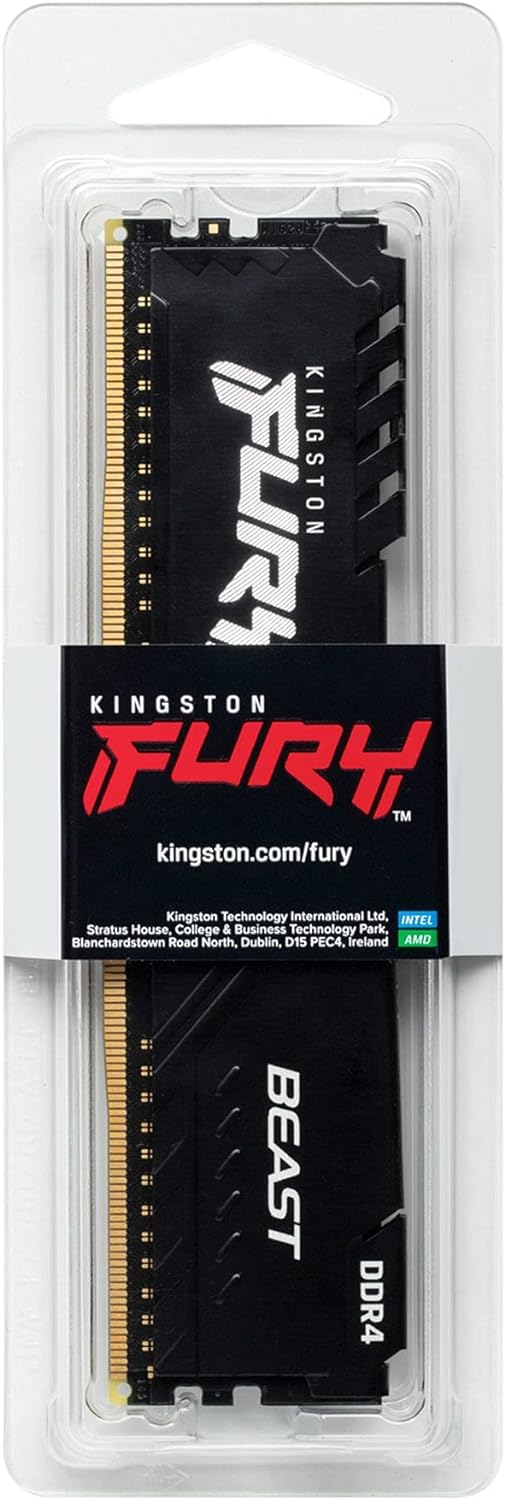 Kingston FURY BEAST 3200MHz DDR4 8GB‪✕‬4 Kingston | RAM 8GB 3200MHz DDR4 CL16 DIMM FURY Beast - Black