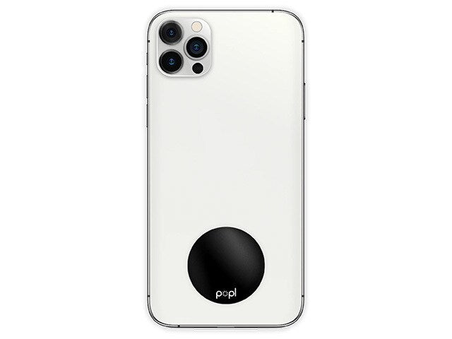 Popl | Digital Business Card - Phone Tag - Flat Circle - Black | FLT-BLK
