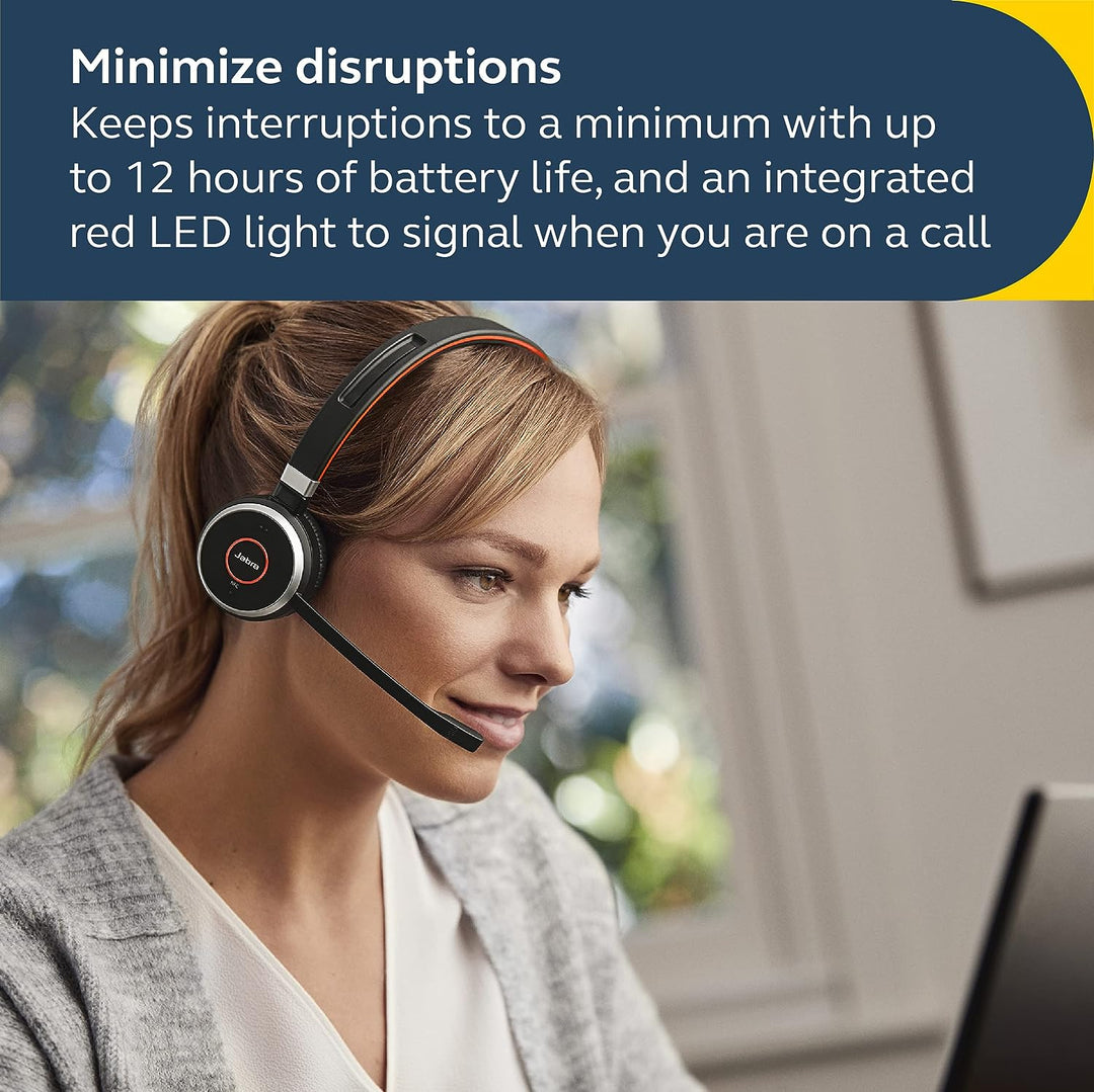 Jabra | Evolve 65 SE UC Wireless BT Duo/Stereo Headset, USB-A | 6599-839-409