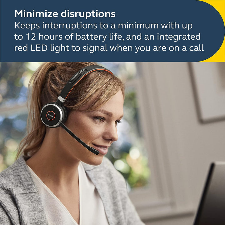 Jabra | Evolve 65 SE UC Wireless BT Duo/Stereo Headset, USB-A | 6599-839-409