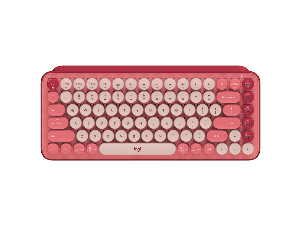 Logitech | POP Keys Wireless Mechanical Keyboard with Customizable Emoji Keys - Heartbreaker - Rose | 920-010709 PROMO ENDS NED