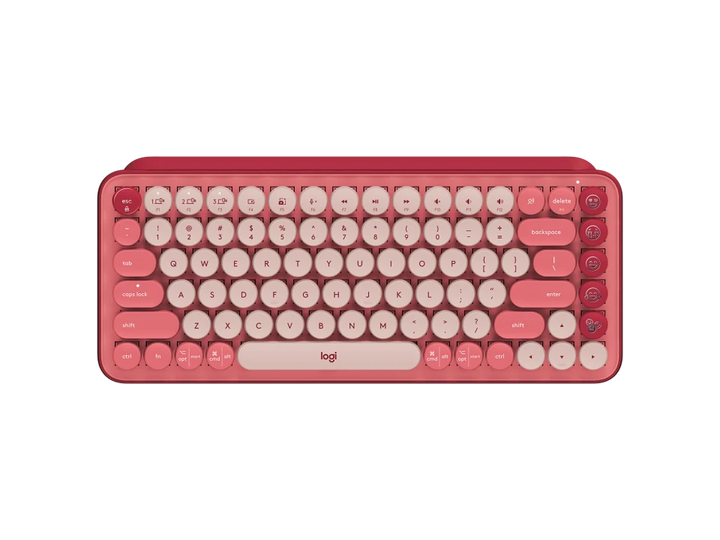 Logitech | POP Keys Wireless Mechanical Keyboard with Customizable Emoji Keys - Heartbreaker - Rose | 920-010709 PROMO ENDS NED