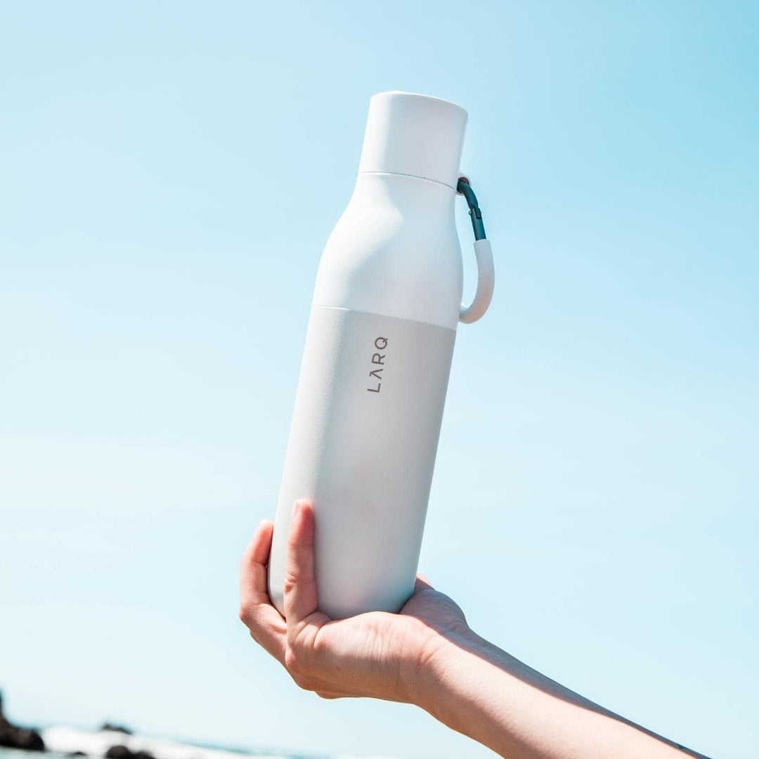Larq | Flip Top 500ml (17 oz.) Insulated Stainless Steel Water Bottle - Granite White | BNSGW050A