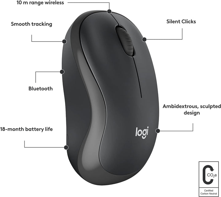 Logitech | M240 Silent Wireless Bluetooth Mouse - Graphite | 910-007113
