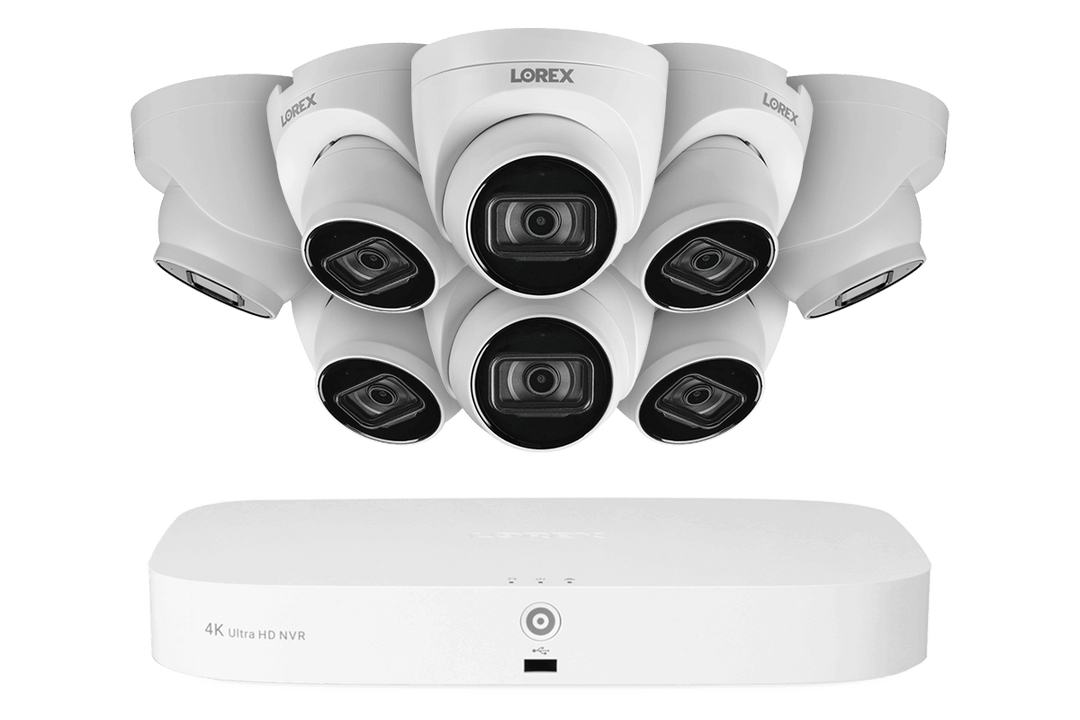 Lorex | Fusion 4K 8-Channel 2TB NVR System w/ 8 Dome Cameras Featuring Listen-In Audio | N4K2-88WD-1