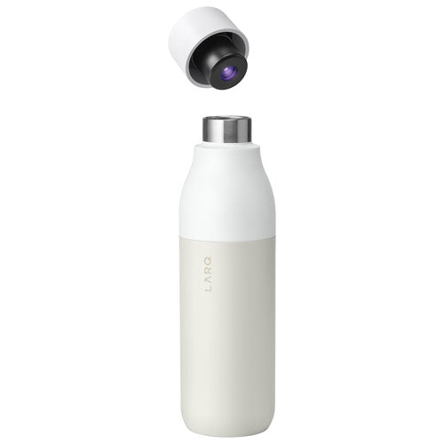 Larq | PureVis 740ml (25 oz.) Insulated Stainless Steel Water Bottle with Self-Cleaning Mode - Granite White | BDGW074A
