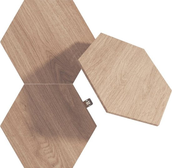 Nanoleaf | Elements - Wood Look Hexagons - Expansion Pack - 3 Panels | NL52-E-0001HB-3PK