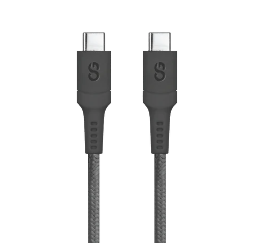 Logiix | Sync & Charge Anti Stress Cable USB-C to USB-C - 1.2M / 4FT - Black | LGX-13680