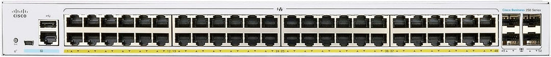 Cisco | 48-port Business 250 Series Smart Switch GE, PoE, 4x1G SFP | CBS250-48P-4G-NA