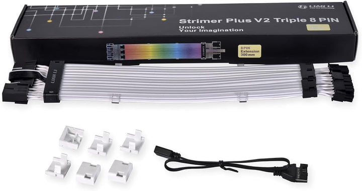 Lian-Li | AC Strimer Plus V2 Triple 8 pin power extension CB w RGB illumination | STRIMER PLUS V2 TRIPLE 8