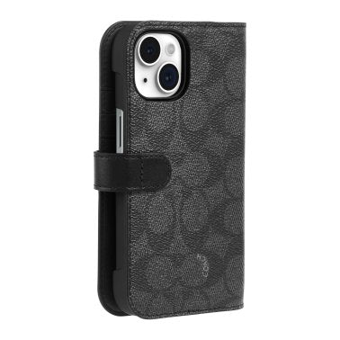 //// Coach | Folio Signature C Case iPhone 15/14/13 - Charcoal | 15-12436