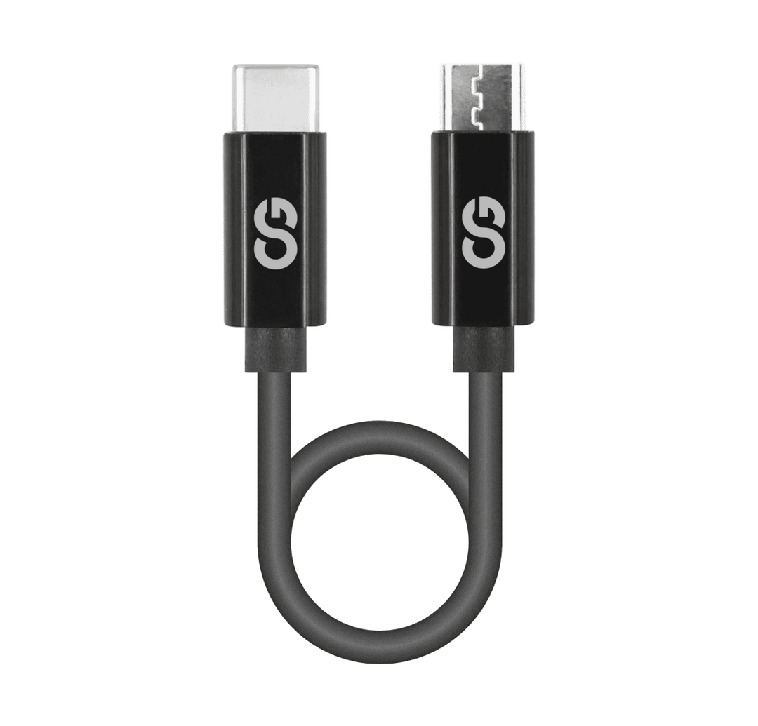 LOGiiX | USB-C to Micro USB - Sync & Charge  Shortie Cable  - 30cm 1FT - Black | LGX-13526
