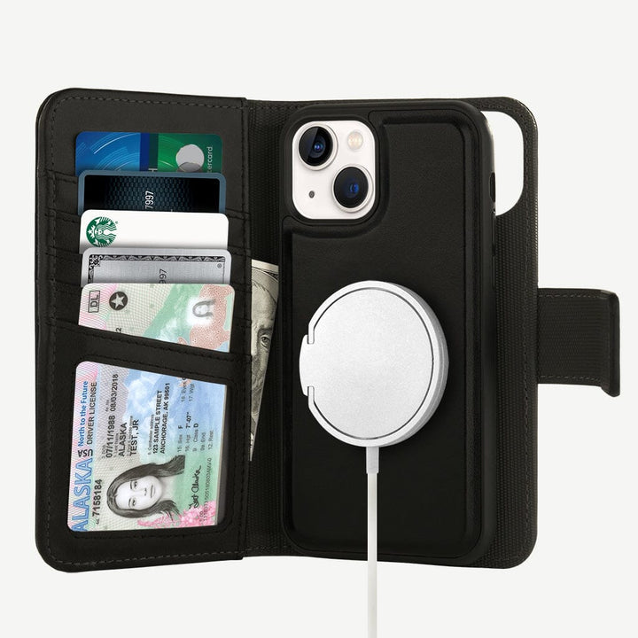 Caseco | 5th Ave MagSafe Wallet Case iPhone 17e/16e/15/14/13 - Black | C31B1-01