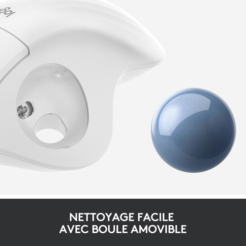Logitech | Ergo M575 Ergonomic Wireless Trackball Mouse - White | 910-005868