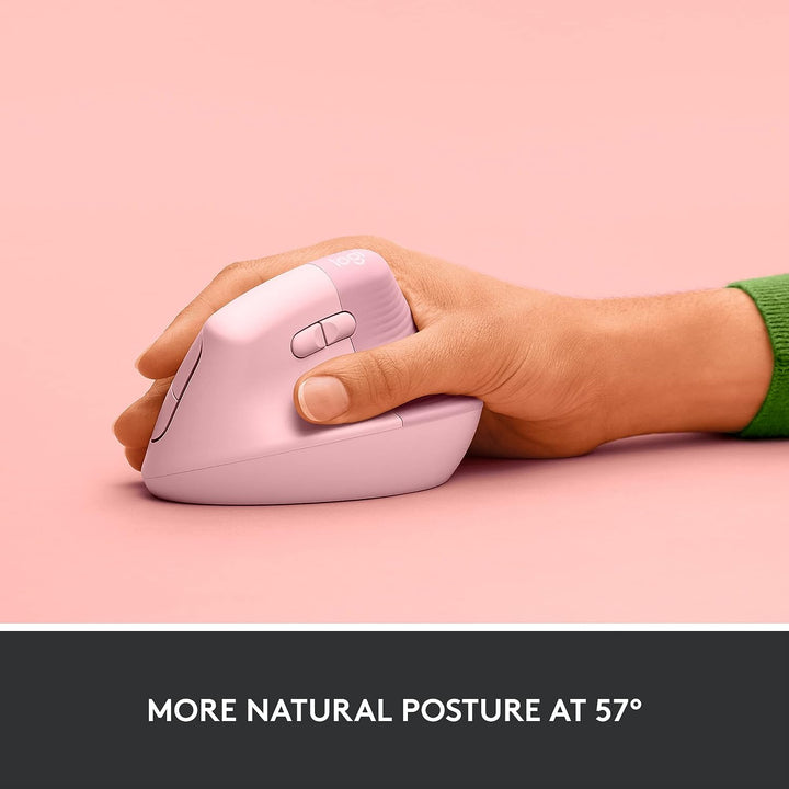 Logitech | Lift Vertical Ergonomic Mouse - Right Handed - Rose | 910-006472