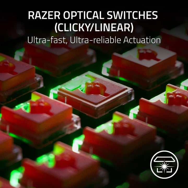 Razer | DeathStalker V2 Pro Wireless RGB Low Profile TKL Gaming Keyboard w/Linear Red Optical Switches |  RZ03-04370200-R3U1
