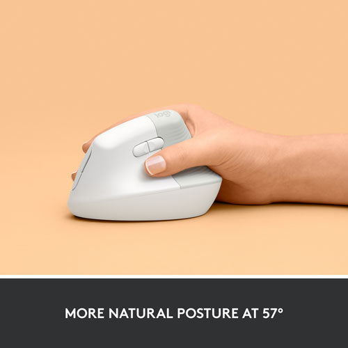 Logitech | Lift Vertical Ergonomic Mouse - Right Handed - White | 910-006469