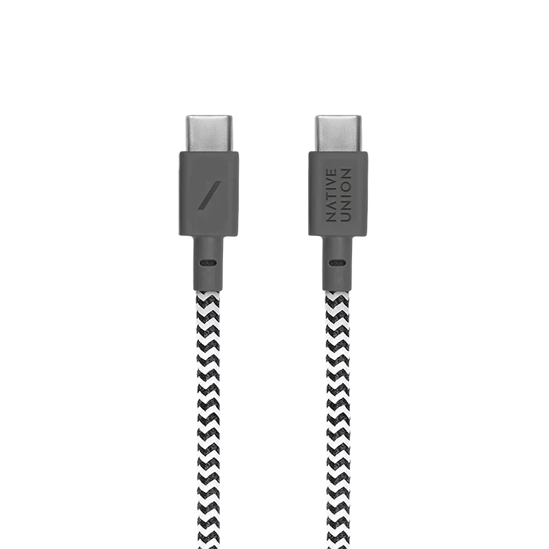 Native Union | USB-C to USB-C - Belt Cable 1.2M / 4FT/ 100w - Zebra | BELT-C-ZEB-2-NP