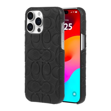 Coach | Leather Slim Wrap Signature C Case iPhone 15 Pro Max - Black Emboss | 15-12461
