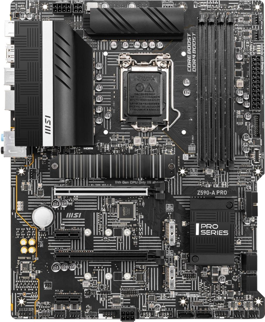 //// MSI | Motherboard ProSeries (ATX, 11th/10th Gen Intel Core, LGA 1200 Socket, DDR4, PCIe 4, M.2 Slots, USB 3.2 Gen 2, 2.5G LAN, DP/HDMI) Z590-A PRO