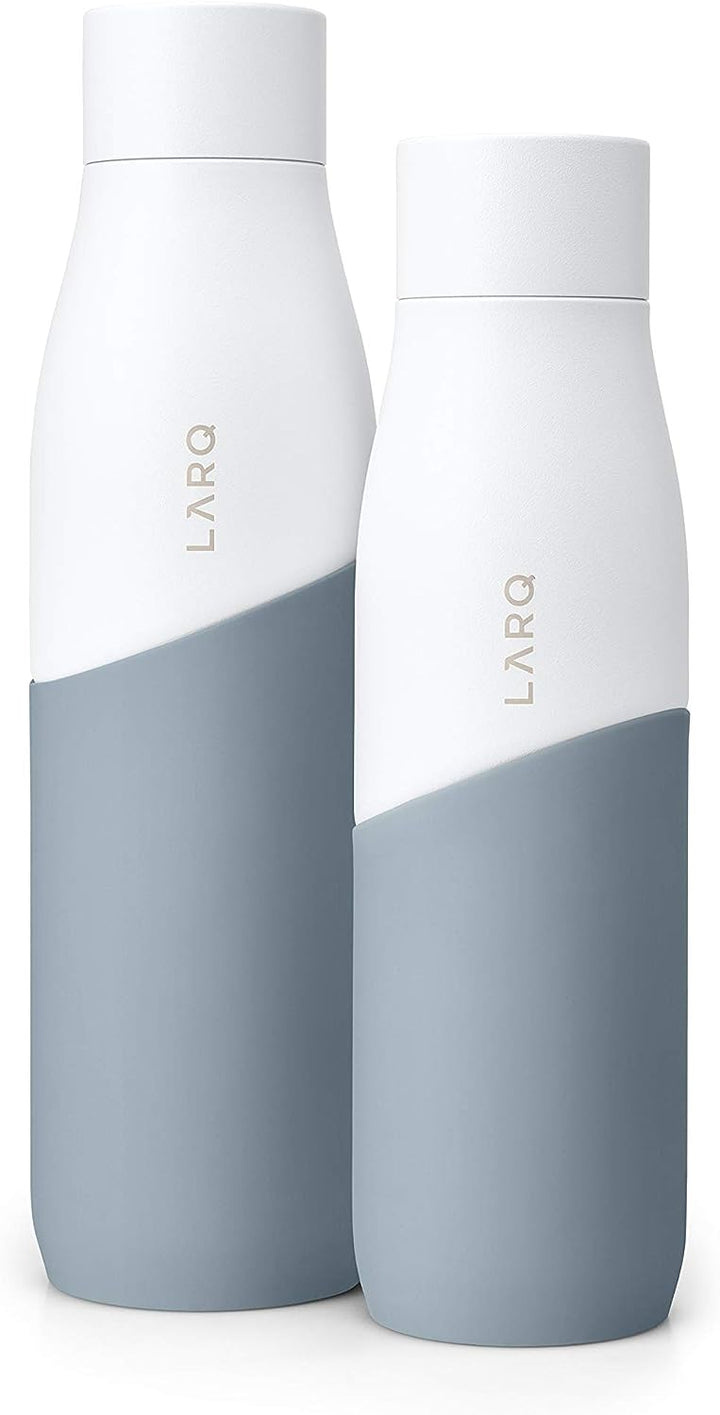 Larq | PureVis Movement 950ml (32 oz.) Stainless Steel Water Bottle with Self-Cleaning Mode - White/Pebble | BSWP095A