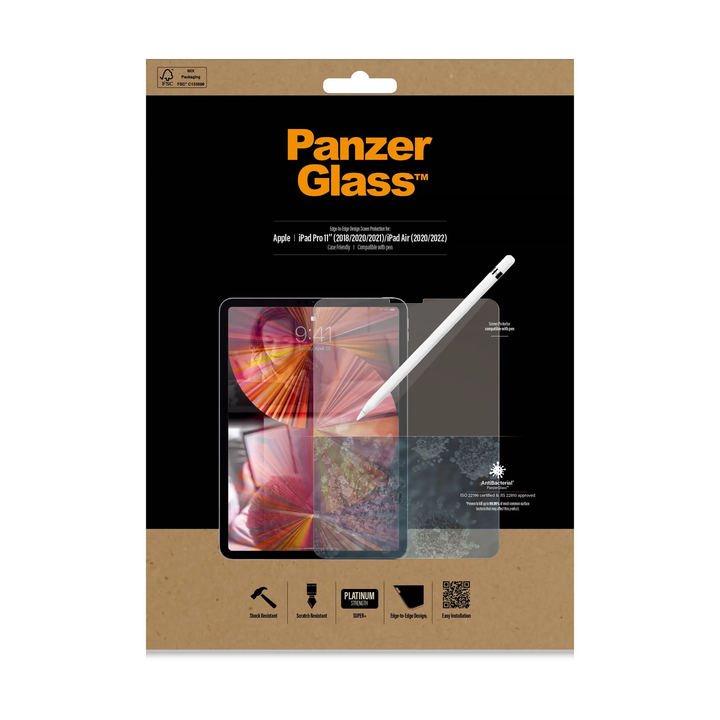 PanzerGlass | Screen Protector for iPad Pro 11in (2022-2018)/Air 10.9in (2020/2022) - Clear | PG-2655