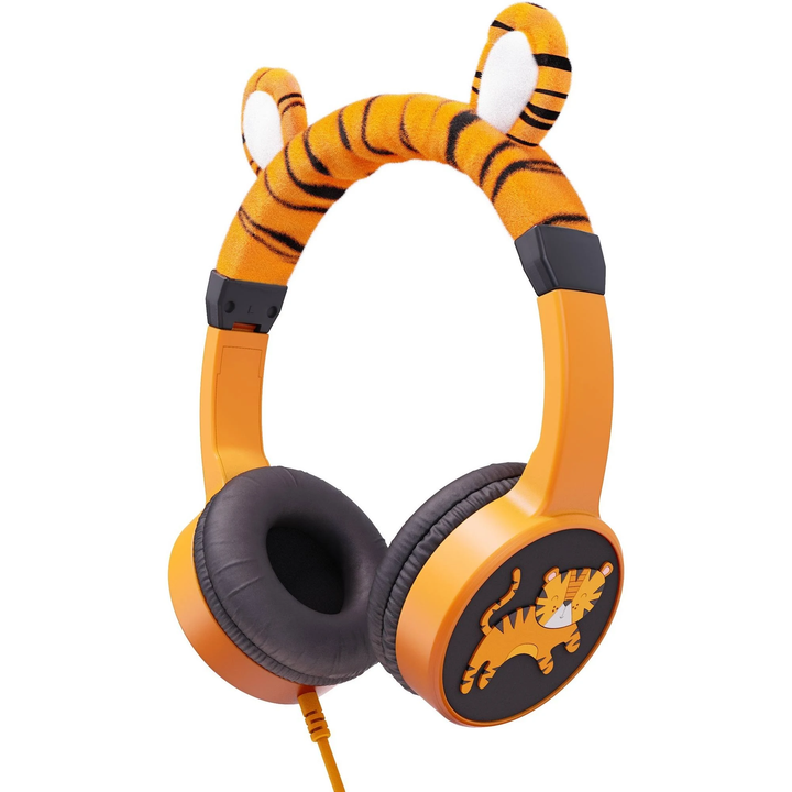 Planet Buddies | Kids Furry Wired Headphones - Orange/Black (Tiger) 52523