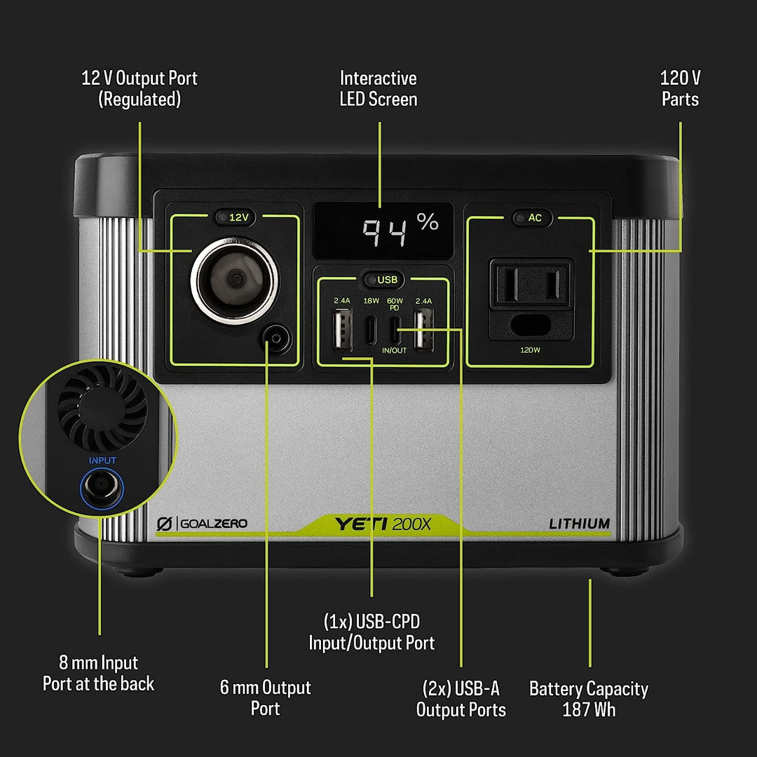 Goal Zero | Lithium Yeti 200x Portable Solar Generator |  22070