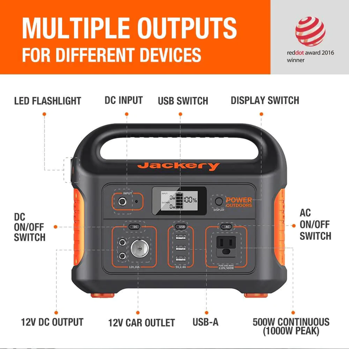 Jackery | Explorer 550 Portable Power Station - 500W 550Wh | E550