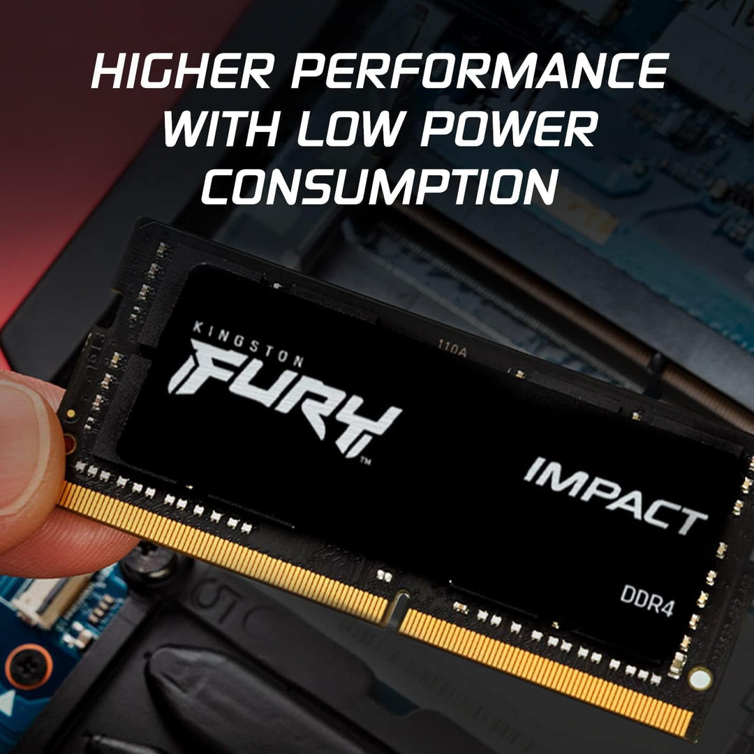 Kingston KF432S20IBK2/32 FURY Impact 32 GB (2 x 16 GB) 3200 MHz DDR4 CL20 Laptop Memory Kit van 2,Zwart Kingston KF432S20IBK2/32 FURY Impact 32 GB (2 x 16 GB) 3200 MHz DDR4 CL20 Laptop Memory Kit van 2,Zwart