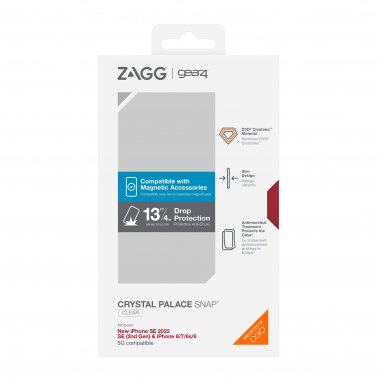 ZAGG GEAR4 | iPhone SE/SE2/8/7/6 - D3O Crystal Palace Snap Case With MagSafe Ring - Clear | 15-09907