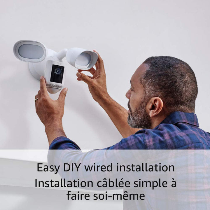 Ring | Floodlight Cam Pro Wired Outdoor 1080p HD IP Camera - White | B08FCWHG98