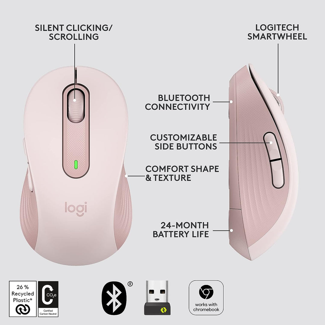 Logitech | M650 Signature Series Mouse - Rose | 910-006251