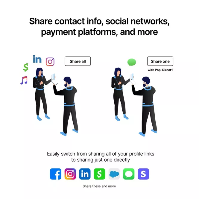 Popl | Digital Business Card - Phone Tag - Popl Dot - Black | POP-BLK