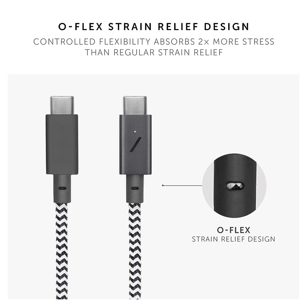 Native Union | Belt Cable Pro USB-C to USB-C 8ft 240w - Zebra | BELT-PRO2-ZEB-NP