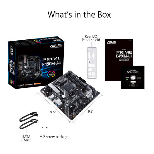 Asus | Motherboard AMD B450 AM4 128GB DDR4 mATX RGB AuraSync | PRIME B450M-A II