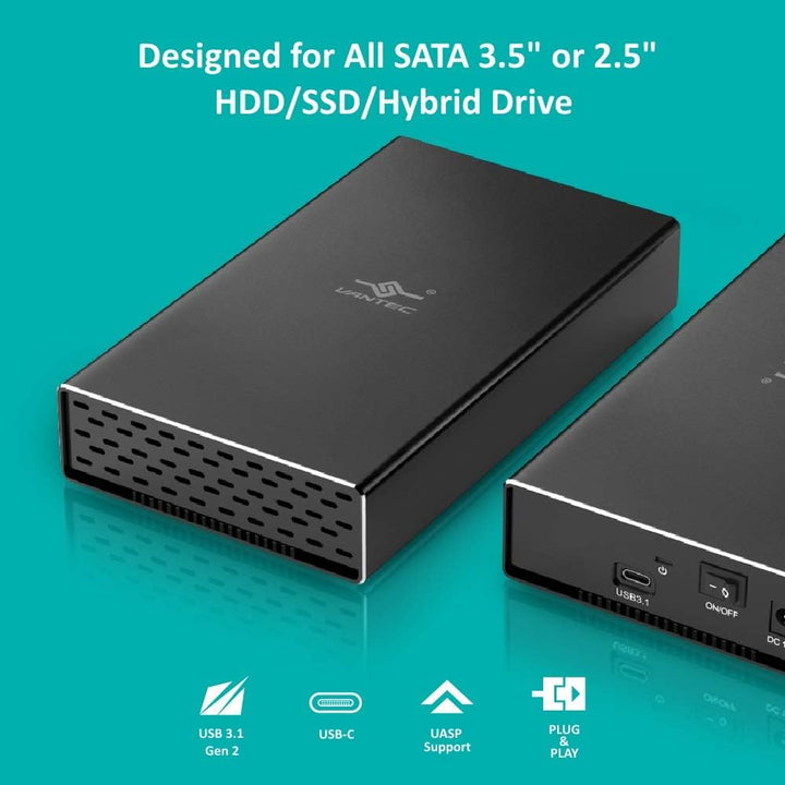 Vantec | NexStar GX USB3.1 Gen2 3.5 inch or 2.5 inch SATA HDD/SSD Enclosure | NST-371C31-BK