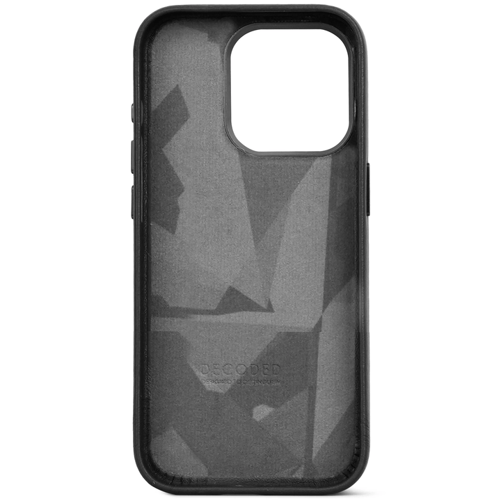 //// Decoded | Leather Backcover for iPhone 15 Pro - Black | DC-D24IPO15PBC1BK