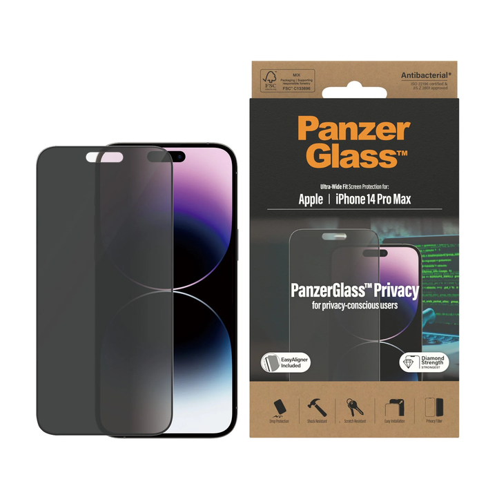PanzerGlass | Privacy Screen Protector iPhone 14 Pro Max - Black | P3324CA