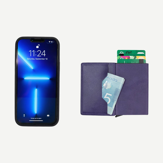 Caseco | MagSafe Wallet + MagSafe Case iPhone 13 Pro Max - Leather Purple | C1480-11