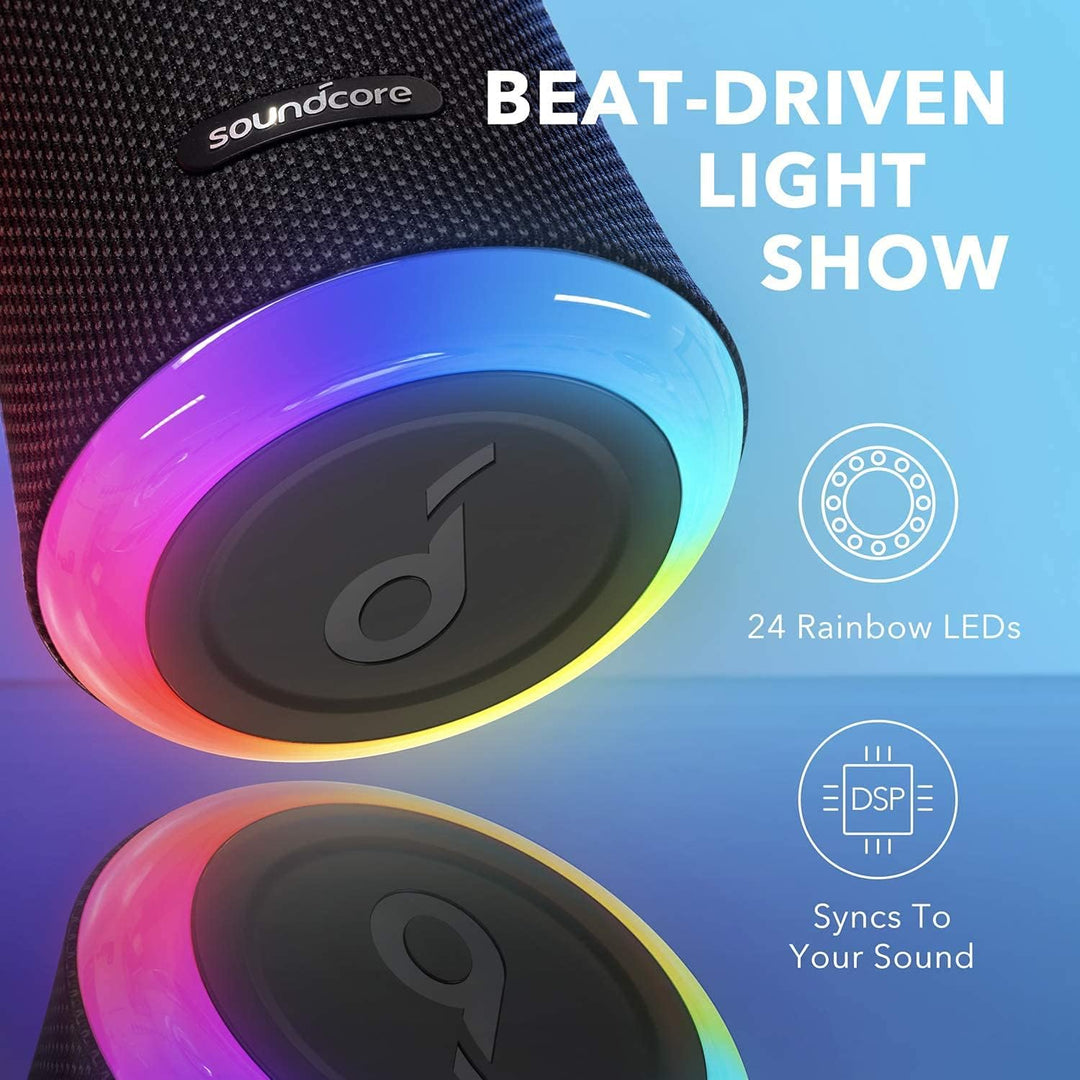 Soundcore by Anker | Flare 2 Splashproof Bluetooth Wireless Speaker - Black | A3165Z115 | PROMO ENDS NED | REG. PRICE $129.99
