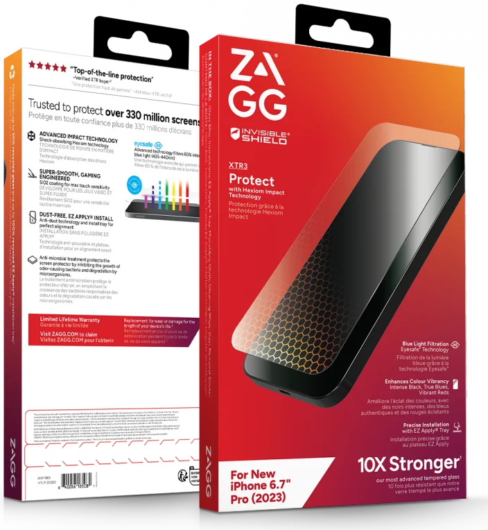ZAGG | InvisibleShield XTR3 Glass for iPhone 15 Pro Max - Clear | IS-200111803