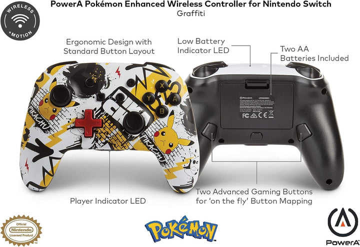 PowerA | Enhanced Wireless Controller for Nintendo Switch - Pokemon Graffiti | 1513552-01