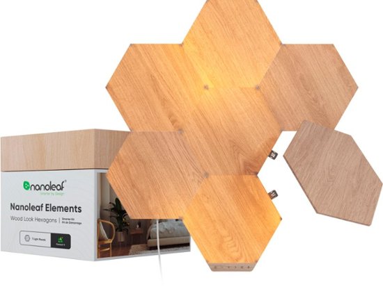 Nanoleaf | Elements - Wood Look Hexagons - Smarter Kit - 7 Panels | NL52-K-7003HB-7PK