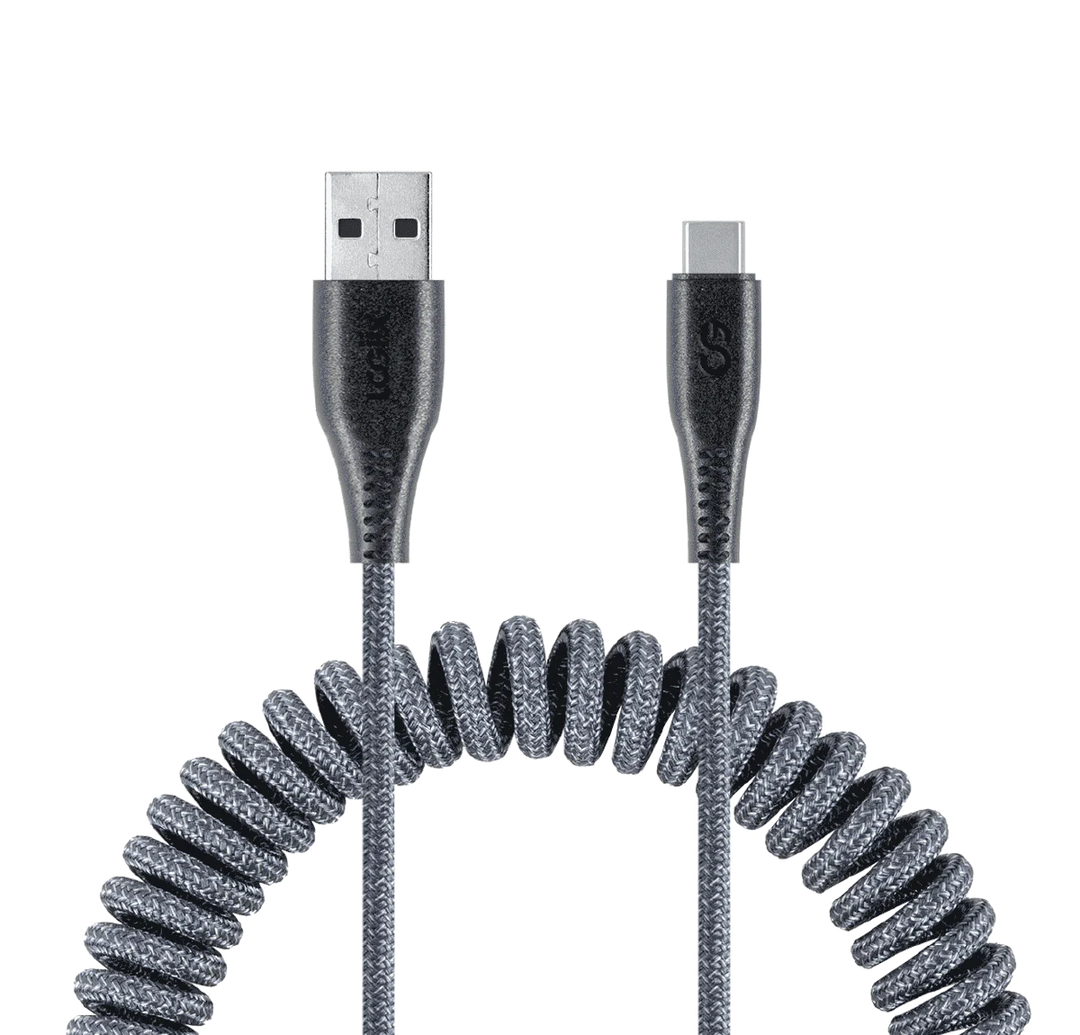LOGiiX | Piston Connect Coil USB-A to USB-C - Grey | LGX-13583