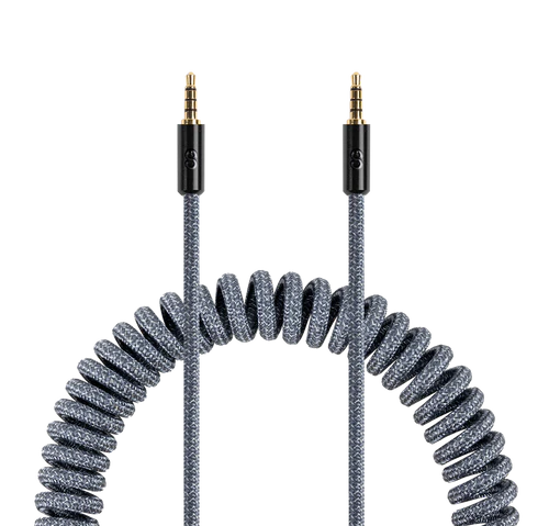 Logiix | Piston Connect Coil Cable  AUX to AUX 1.8M / 6Ft - Grey | LGX-13695