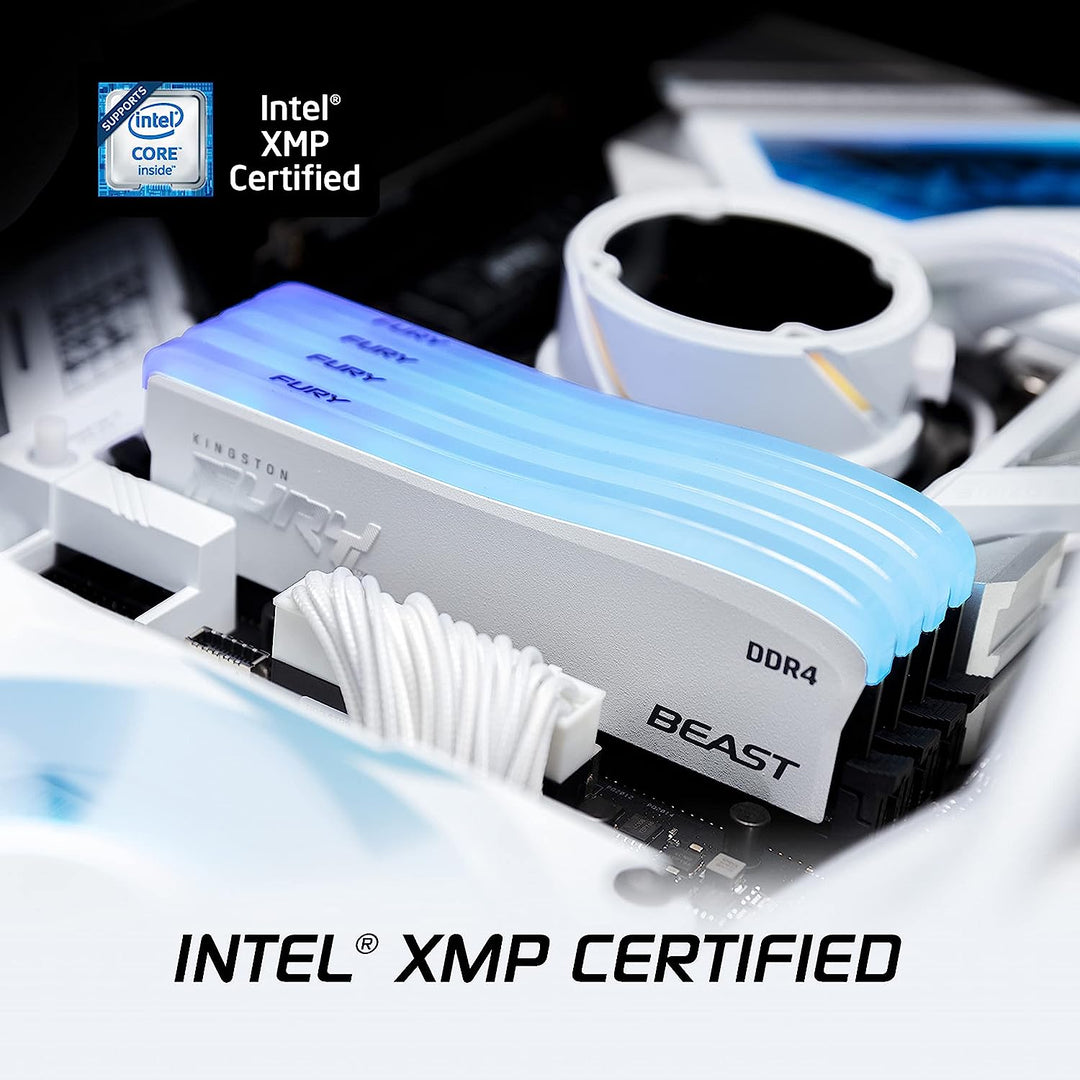 Kingston | RAM UDIMM 8GB 3600MT s DDR4 CL17 DIMM FURY Beast White RGB SE | KF436C17BWA/8