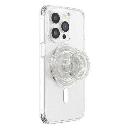PopSockets | PopGrip For MagSafe - Round - Clear Glitter | 123-0424