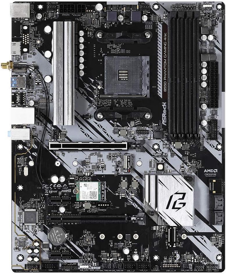 ASRock | Phantom Gaming 4 Motherboard AM4 DDR4 AMD B550 SATA 6GB/s ATX | B550 PHANTOM GAMING 4 AC